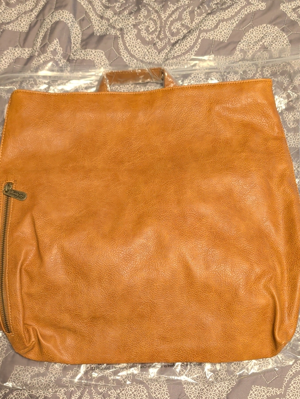 Women's Thirty-One High Street Backpack Caramel Distressed Pebble
